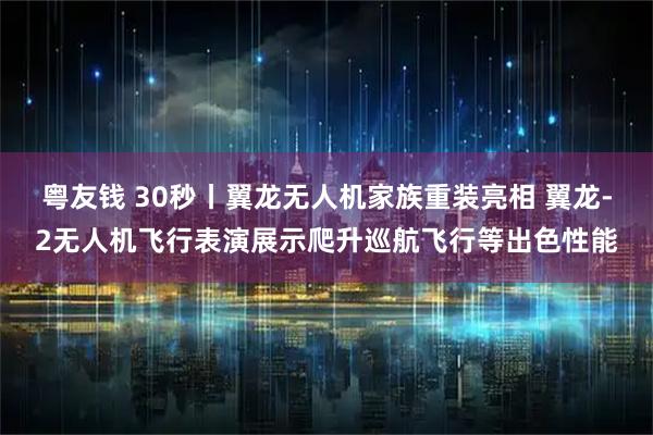 粤友钱 30秒丨翼龙无人机家族重装亮相 翼龙-2无人机飞行表演展示爬升巡航飞行等出色性能