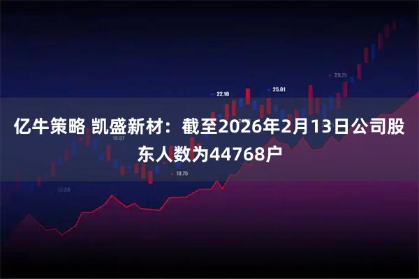亿牛策略 凯盛新材：截至2026年2月13日公司股东人数为44768户