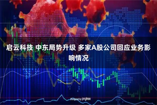 启云科技 中东局势升级 多家A股公司回应业务影响情况